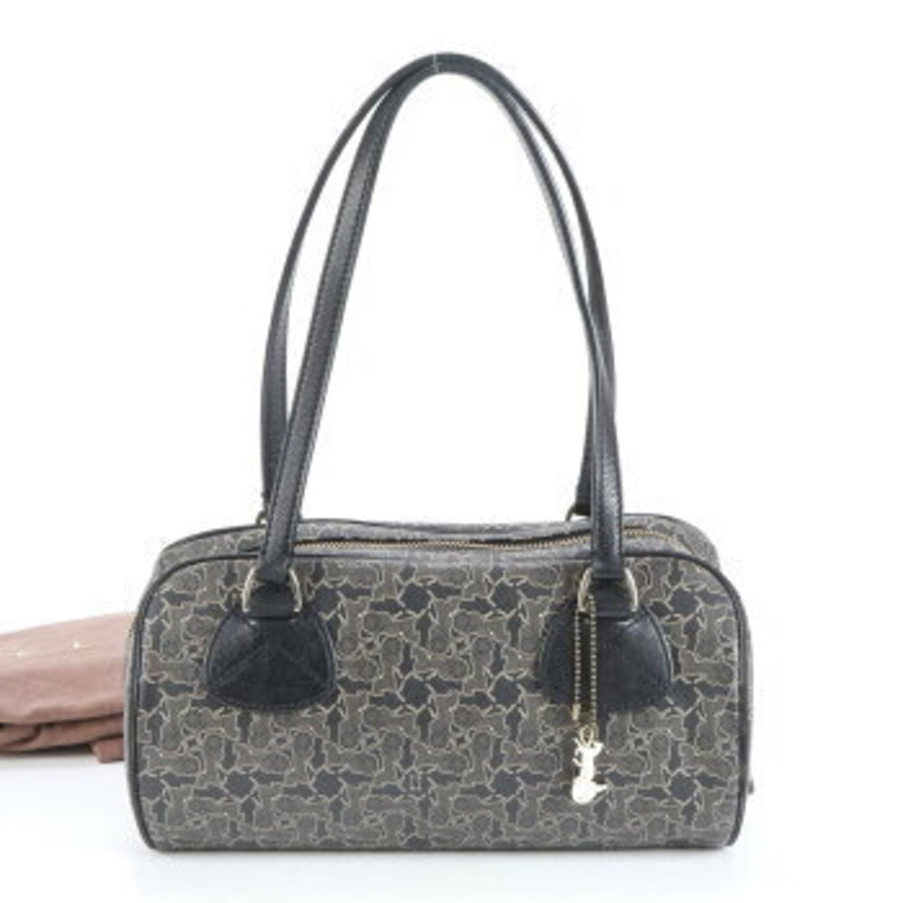 Celine Sulky Shoulder Bag black canvas leather